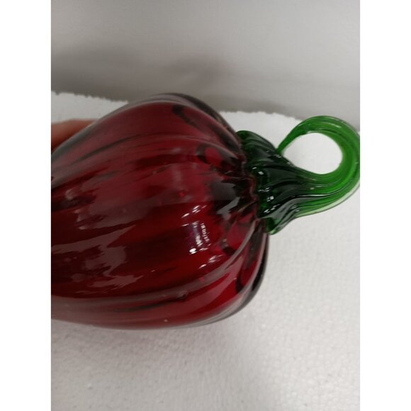 Vintage Hand Blown Art Glass Large Red Chili Pepper Figurine Paperweight 11.5" - Picture 7 of 8